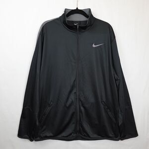 Nike Activewear Jacket Men's XXL Black Zip Up Logo Sports Athletics Gym Trainer
